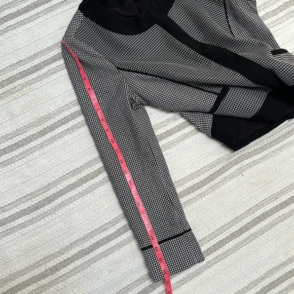 Ann Taylor Womens Small Knit Blazer Jacket Houndstooth Black Trim Office Chic S - Picture 7 of 11